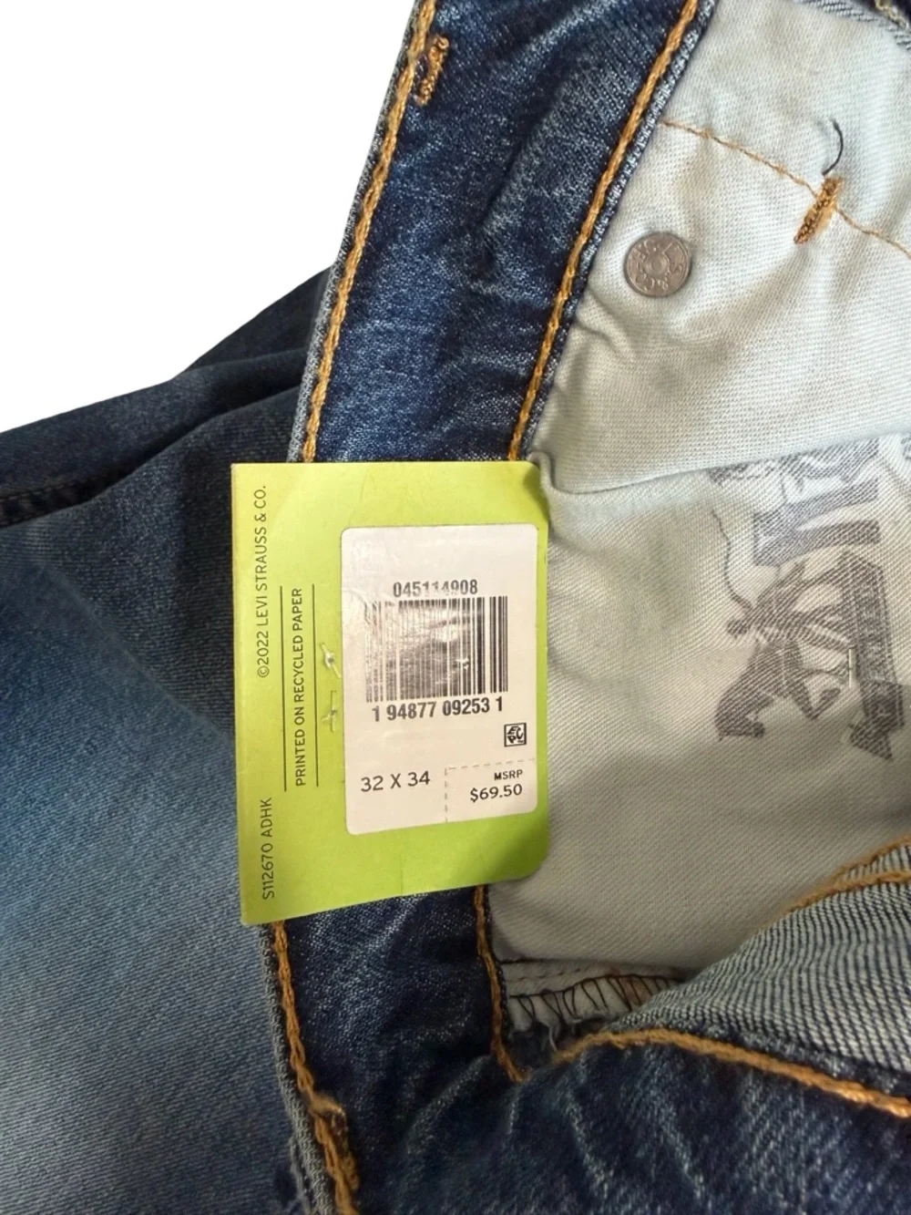 Levi's Men's Slim Straight 511 Jeans - Medium Indigo Blue - Picture 3 of 4